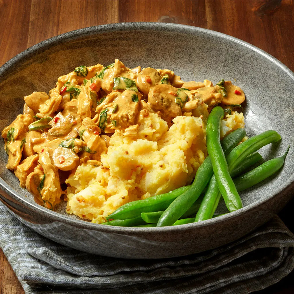 Shredded Chicken and Mushroom Korma